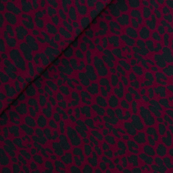 RESTSTÜCK 0,60m !!! - Viskose - Pauline - Leoprint - bordeaux - Swafing