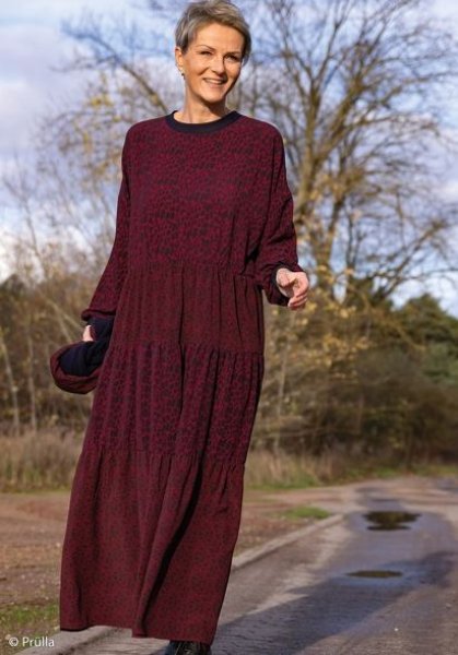 RESTSTÜCK 0,60m !!! - Viskose - Pauline - Leoprint - bordeaux - Swafing