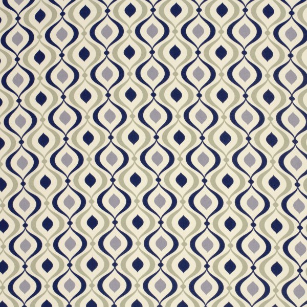 Viskose Popeline - Bruna - blue/ecru