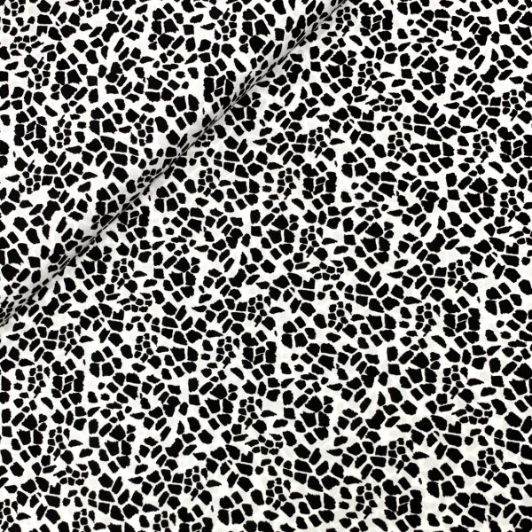 Viskose Popeline - Denica - schwarz/beige