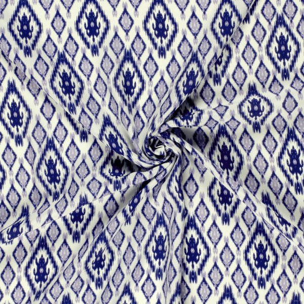 Viskose Popeline - Edla - blue/ecru
