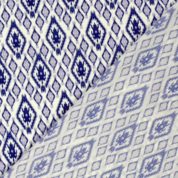 Viskose Popeline - Edla - blue/ecru