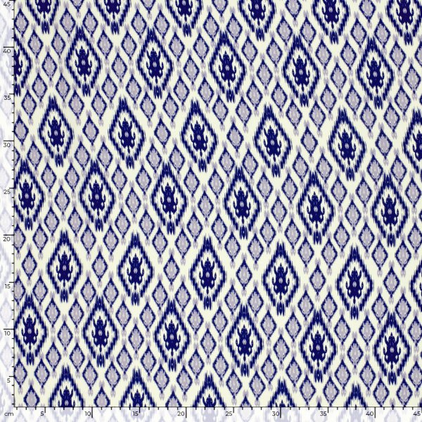 Viskose Popeline - Edla - blue/ecru