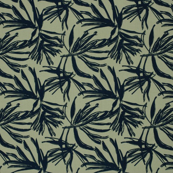 Viskose Popeline - Erma - khaki/navy