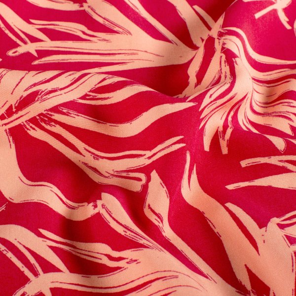 Viskose Popeline - Erma - rot/rosa
