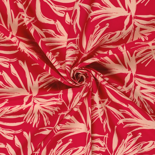 Viskose Popeline - Erma - rot/rosa