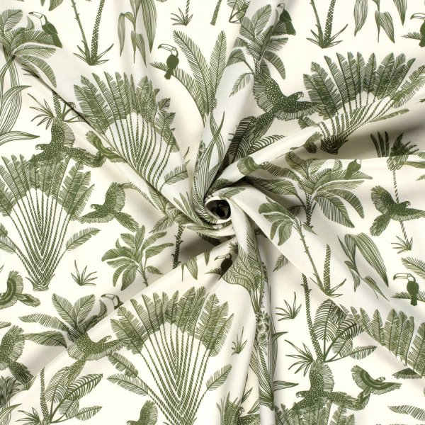 Viskose Popeline - Henni - khaki/offwhite