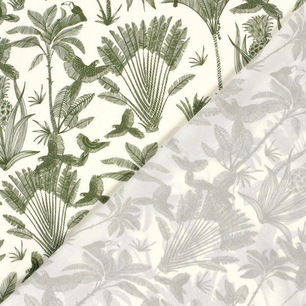 Viskose Popeline - Henni - khaki/offwhite
