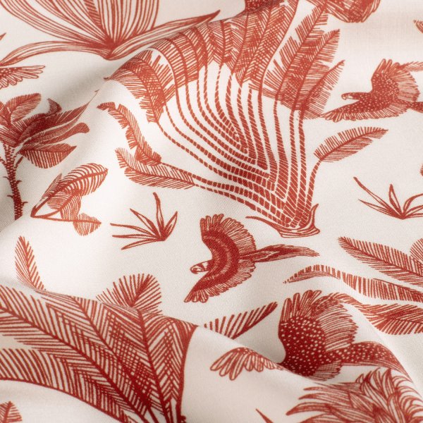 Viskose Popeline - Henni - red/offwhite