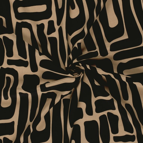 Viskose Popeline - Karsta - black/caramel