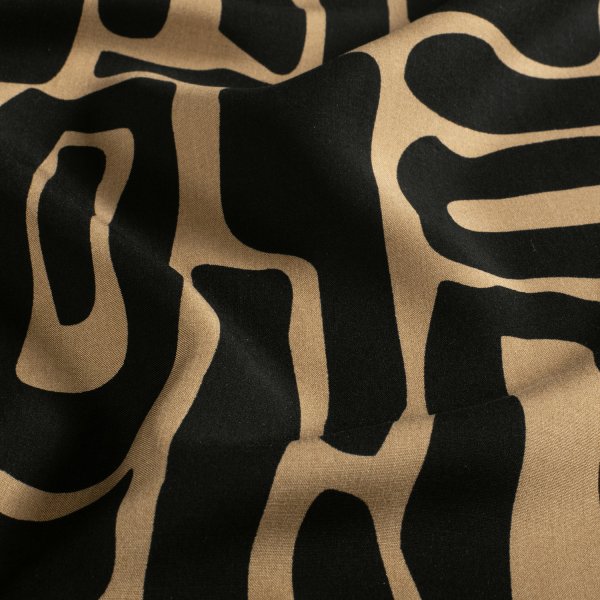 Viskose Popeline - Karsta - black/caramel