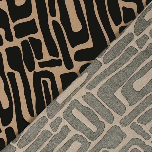 Viskose Popeline - Karsta - black/caramel