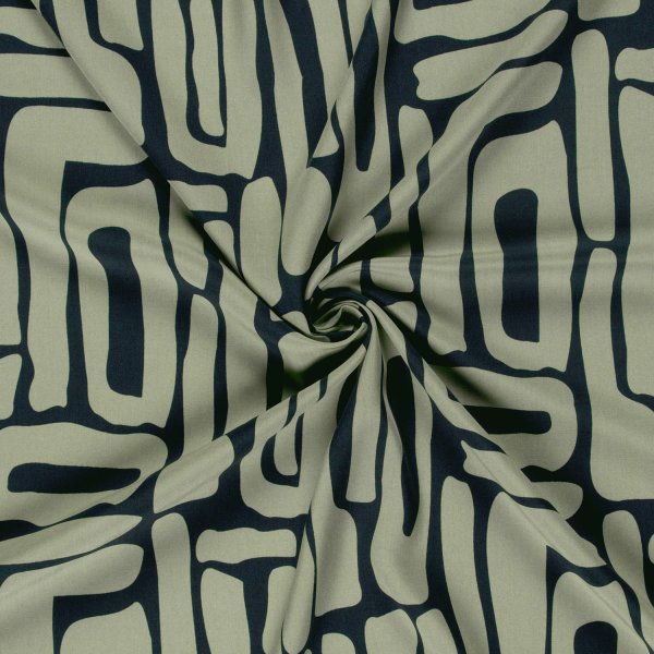 Viskose Popeline - Karsta - navy/mint