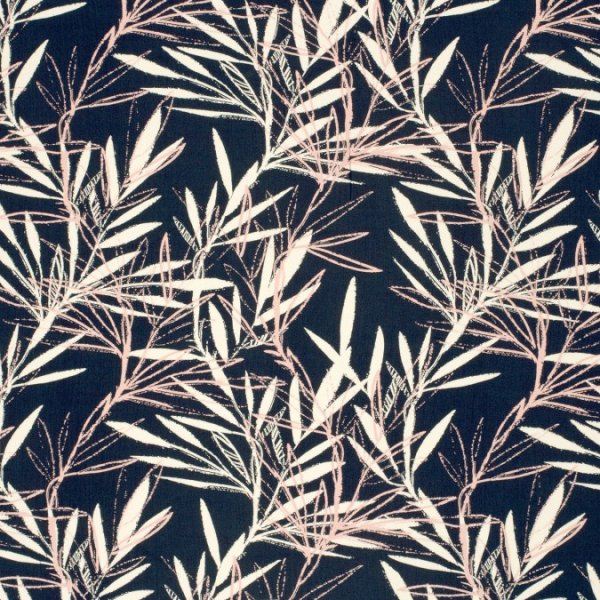 Viskose Popeline - Ola - navy/rose/white