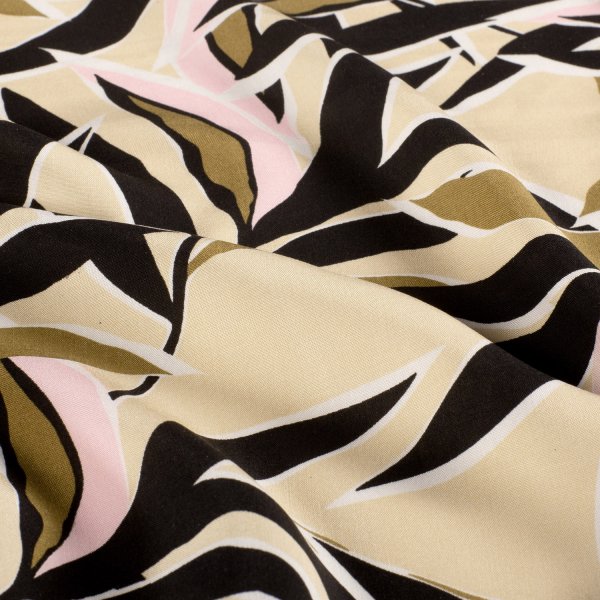 Viskose Popeline - Piera - sand/rose/black
