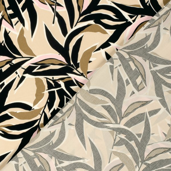 Viskose Popeline - Piera - sand/rose/black