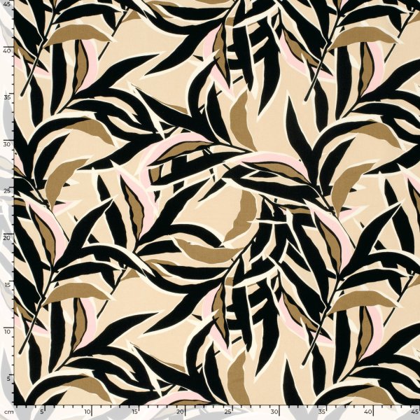 Viskose Popeline - Piera - sand/rose/black