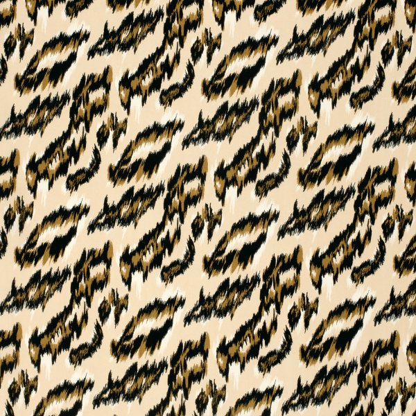 Viskose Popeline - Poldi - sand/black/brown