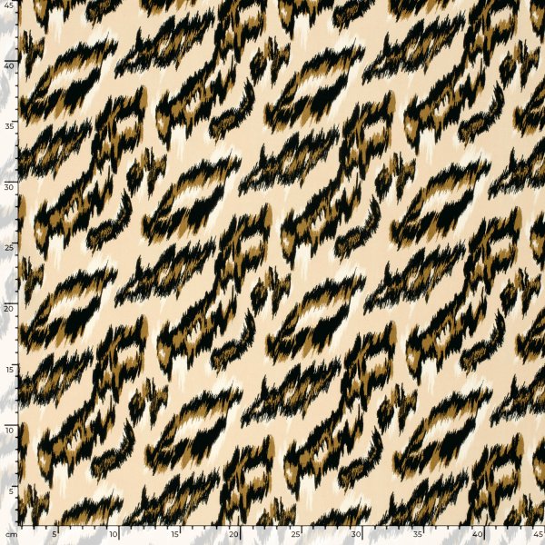 Viskose Popeline - Poldi - sand/black/brown
