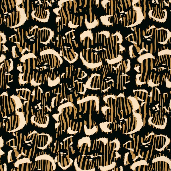 Viskose Popeline - Sami - black/senf/sand