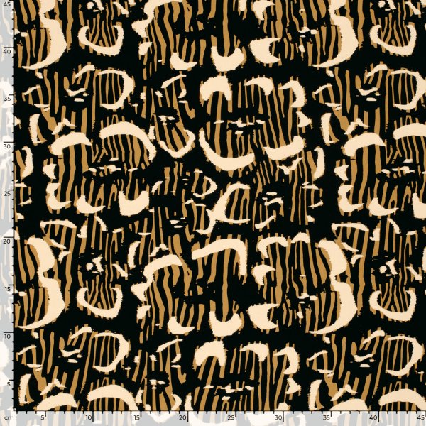 Viskose Popeline - Sami - black/senf/sand