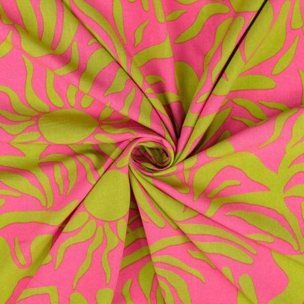Viskose Popeline - Taciana - pink/lime