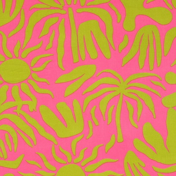 Viskose Popeline - Taciana - pink/lime