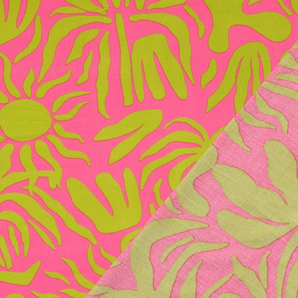 Viskose Popeline - Taciana - pink/lime