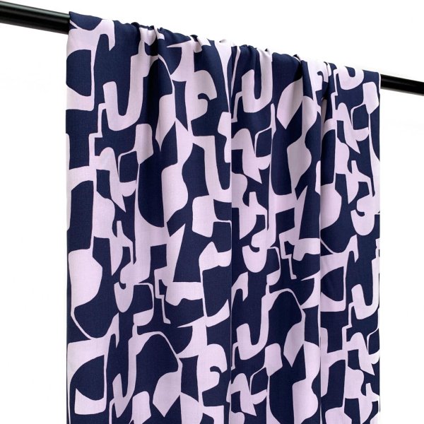 RESTSTÜCK 50cm !!! - Viskose - Raivo - marine/lilac