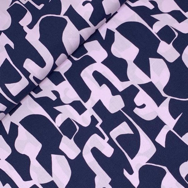 RESTSTÜCK 50cm !!! - Viskose - Raivo - marine/lilac