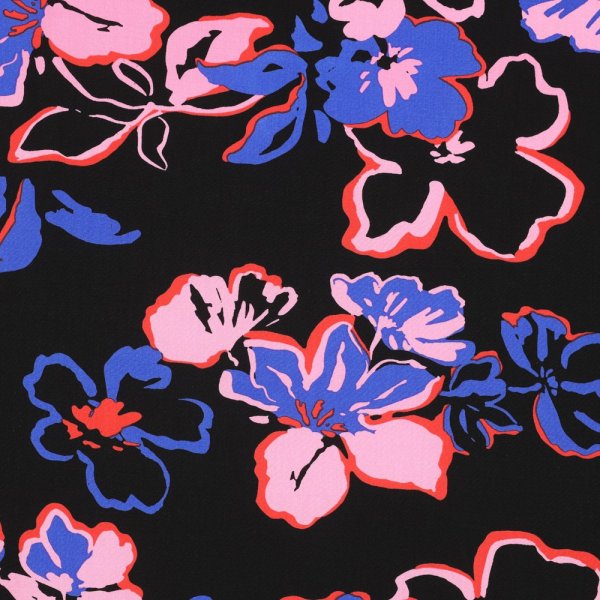 Viskose mit LENZING™ ECOVERO™ Fasern - Risa Flowers - black
