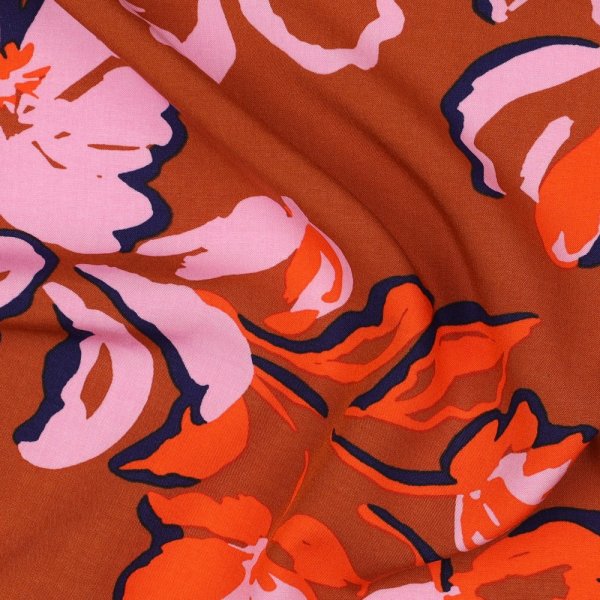 Viskose mit LENZING™ ECOVERO™ Fasern - Risa Flowers - caramel