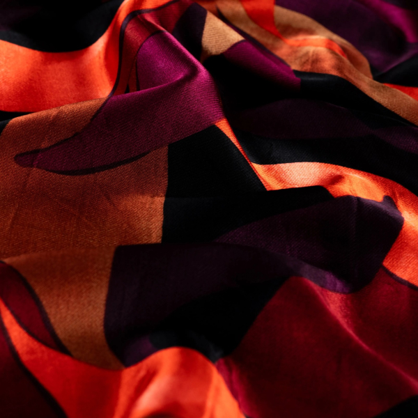 RESTSTÜCK 0,50m !!! - Viskose Satin - Paola - dark red/orange