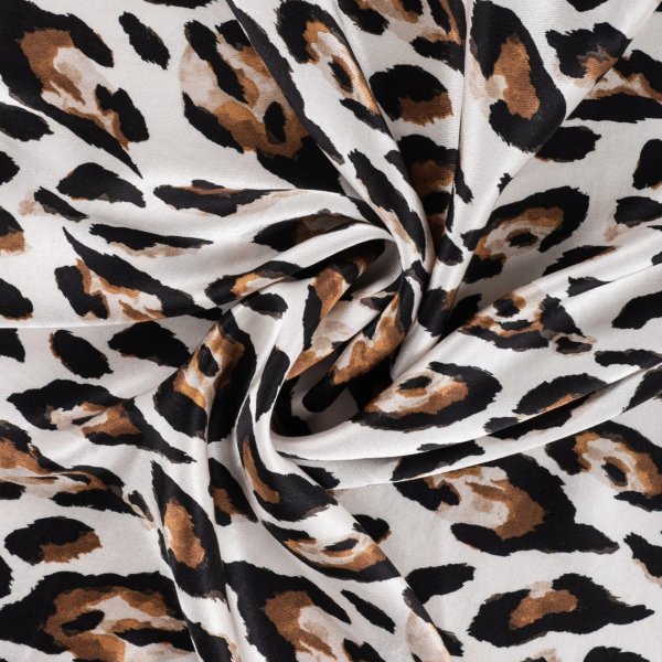 Viskose Satin - Yolanda Leo - sand/black
