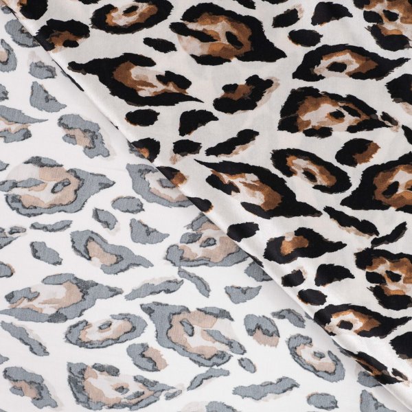 Viskose Satin - Yolanda Leo - sand/black