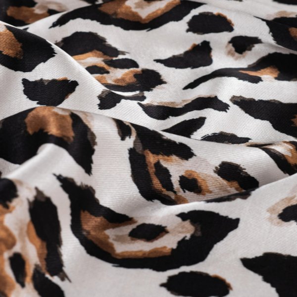 Viskose Satin - Yolanda Leo - sand/black