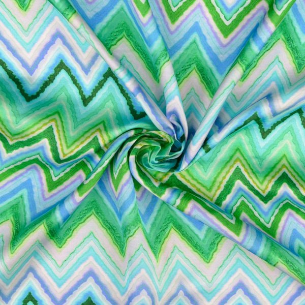 Viskosesatin - matt - Kalina - multicolor grün