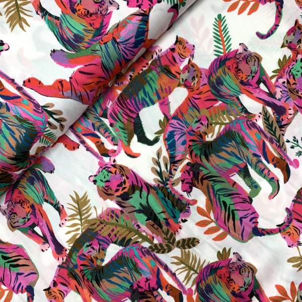 Viskosesatin - matt - Panther - fuchsia