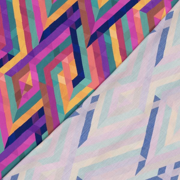 Viskose - Sina - petrol/fuchsia