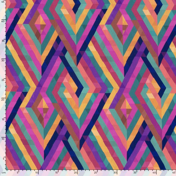 Viskose - Sina - petrol/fuchsia