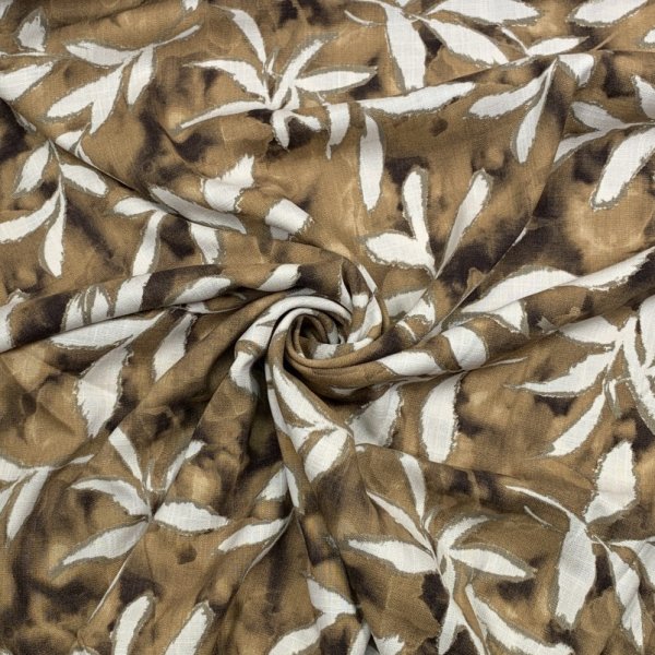Viskose Slub - Blaise Leaves - brown
