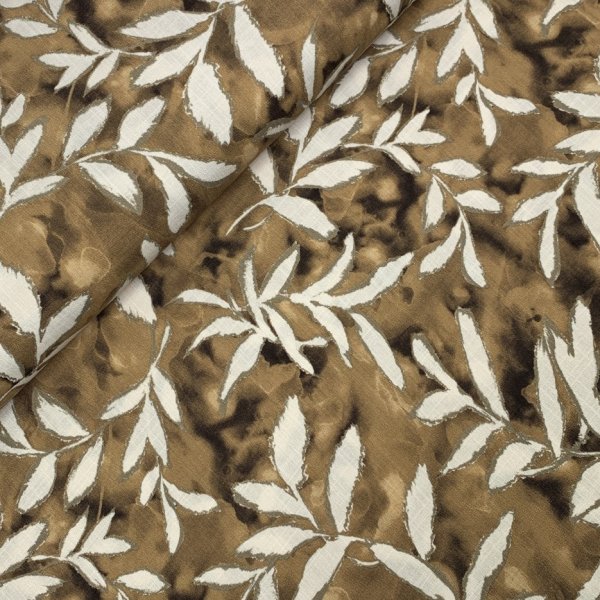 Viskose Slub - Blaise Leaves - brown