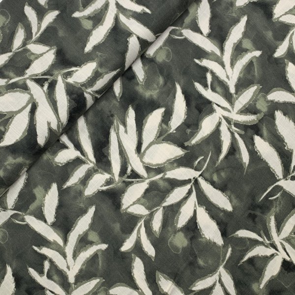 Viskose Slub - Blaise Leaves - khaki