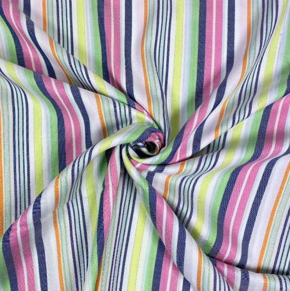 Viskose - Streifen Lurex - pink/grün