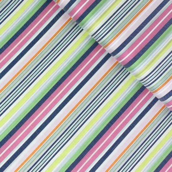 Viskose - Streifen Lurex - pink/grün