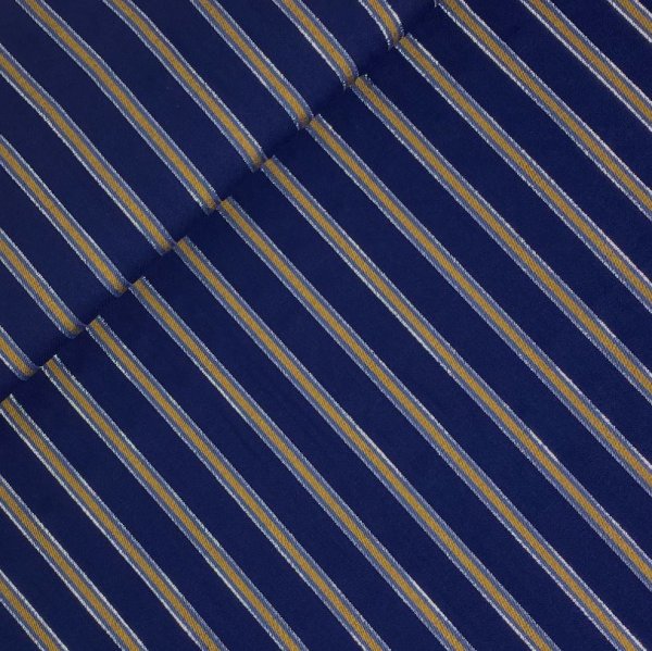 Viskose - Streifen - blau - metallic silber