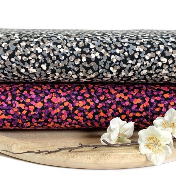 RESTSTÜCK 1,20m !!! - Viskose Stretch - Reni - black/orange/lilac