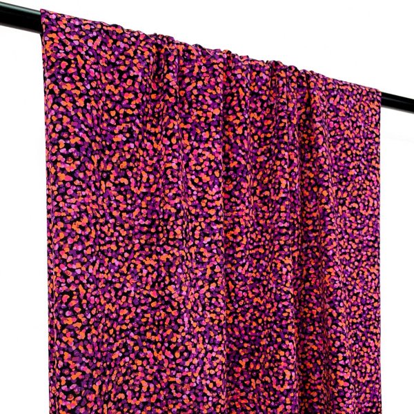 RESTSTÜCK 1,20m !!! - Viskose Stretch - Reni - black/orange/lilac