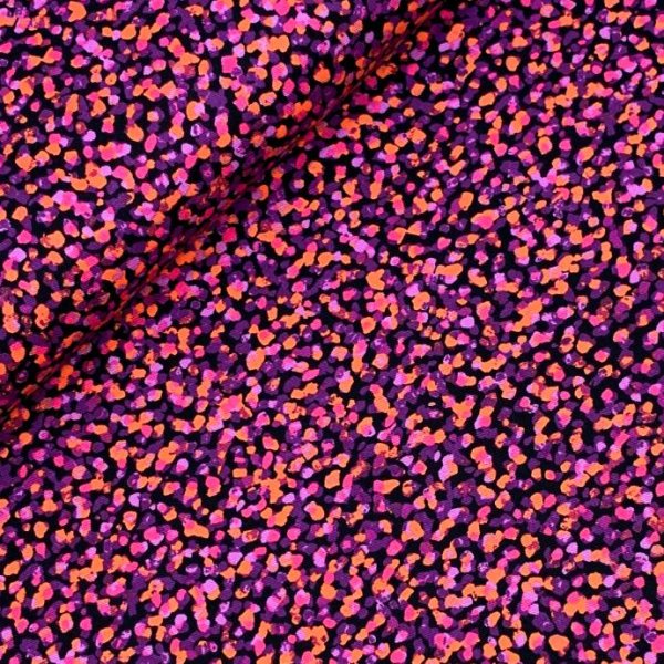 RESTSTÜCK 0,70m !!! - Viskose Stretch - Reni - black/orange/lilac
