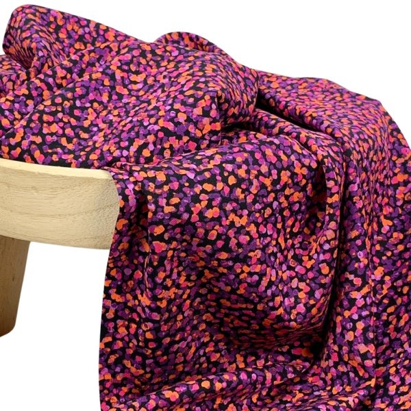 RESTSTÜCK 1,20m !!! - Viskose Stretch - Reni - black/orange/lilac